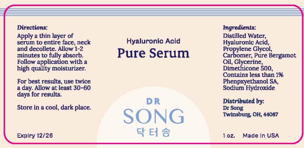 Dr Song Pure Hyaluronic Acid Serum, Korean Skin Care Moisturizer, Anti Aging Korean Beauty (1 Fl Oz)