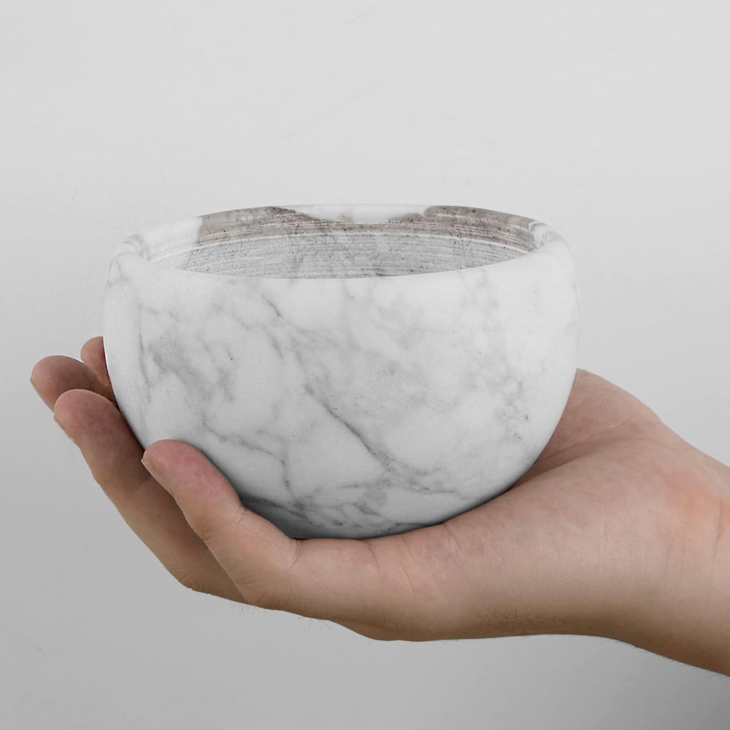 Marble Shaving Bowl - Modern Design Shaving Cream Cup | Large Capacity 4" x 2" (10cm x 6.5cm)