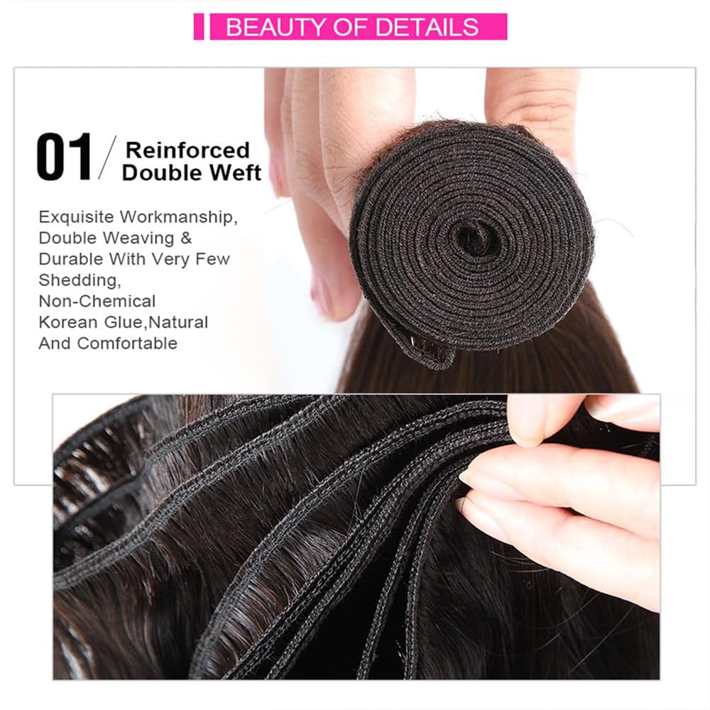 Dark Brown Straight Human Hair Bundles - 10 Inch Double Weft Brazilian Virgin Remy Extensions | Soft & Silky for Black Women