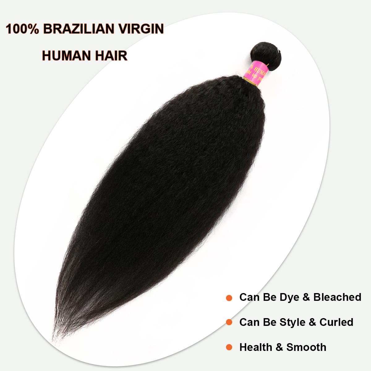 Yaki Straight Bundles Kinky Straight Bundles Human Hair Kinkystraight 12A 100% Unprocessed Brazilian Virgin Human Hair Bundles for Black Women Natural Black Remy Hair Extension 1 Bundle 14 Inch