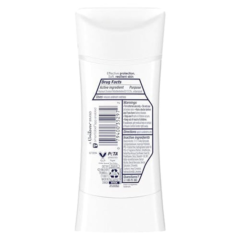 Dove Advanced Care Antiperspirant Deodorant Stick Cool Essentials 4 ct for helping your skin barrier repair after shaving 72 hour odor control and sweat protection with Pro Ceramide Technology 2.6 oz