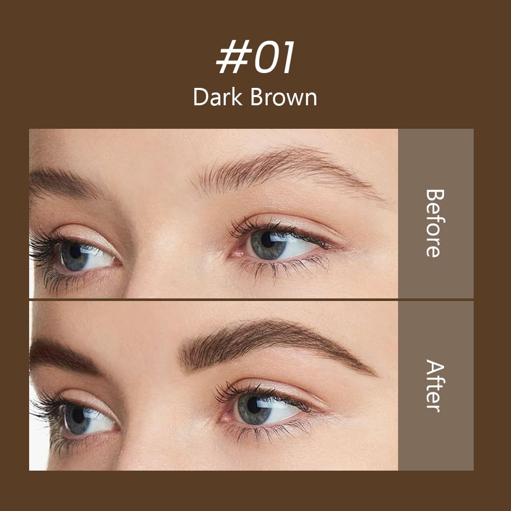 2pcs Dark Brown Brow Gel set – Volumizing, Buildable, Wax-Gel Hybrid for Full, Voluminous Brows, Locks Hairs in Place, Waterproof, Available in Brunette (01#)