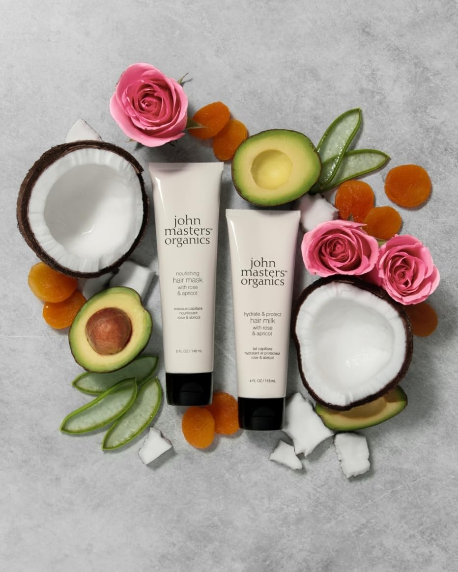 john masters organics – Nourishing Hair Mask | Rose and Apricot | Deep Conditioning Hair Mask | Scalp Treatment | Avocado | Silicone & Paraben Free | Cruelty Free| Haircare for Men & Women (5 oz.)