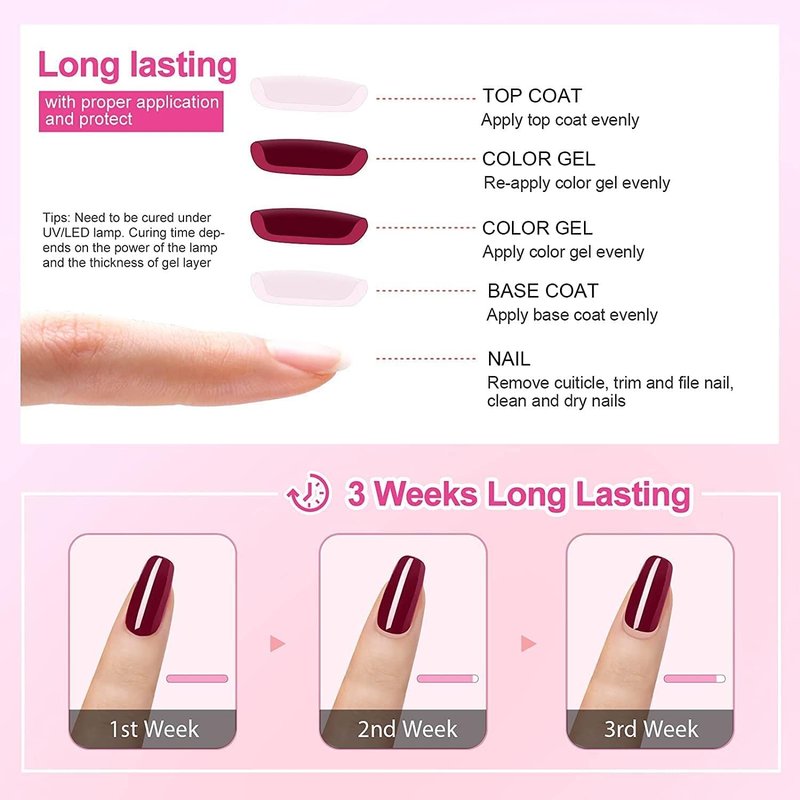 Vishine Gel Nail Polish Set - 48 Autumn Winter Colors with Base & Top Coat | 8ml Manicure Kit