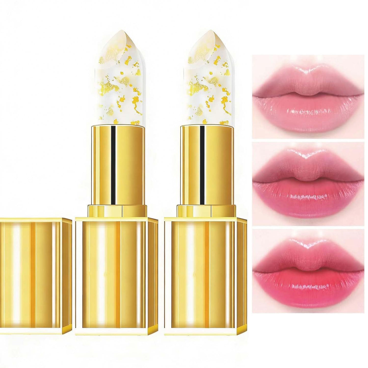 KYDA 2Pcs Transferproof Color Changing Lipstick for Mature Skin, pH Adjusting Lipstick for Personalized Color, Long Lasting Moisturizing Tinted Lip Balm, Hydrating & Non-Sticky, All Skin Tones