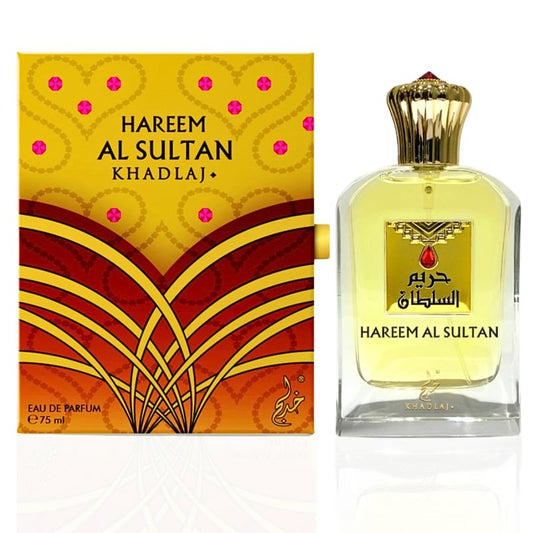 Khadlaj Hareem Al Sultan Gold – Floral, Spicy, Oud, Woody – Eau de Parfum Spray Long-Lasting Fragrance for Unisex, 2.5 Ounce / 75ml