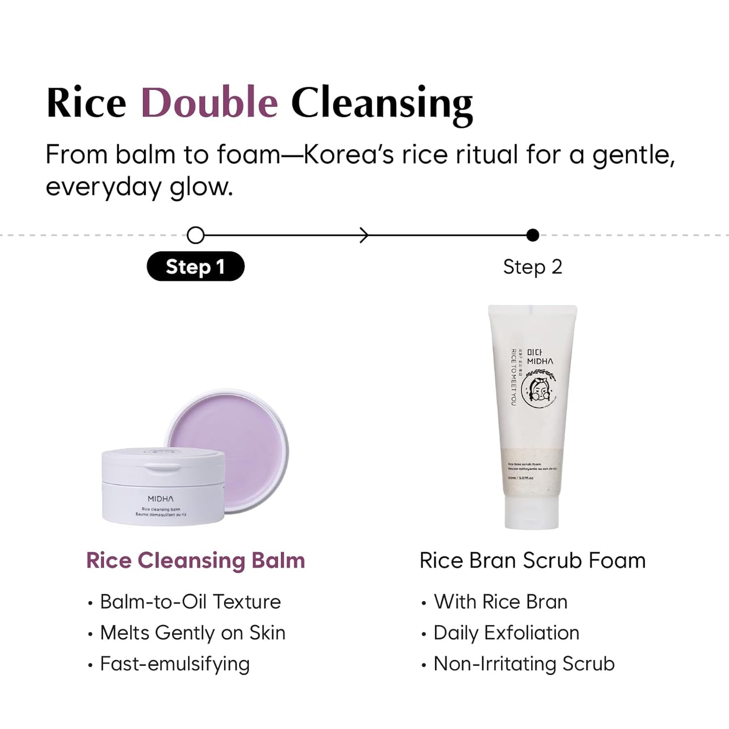 Midha Rice Cleansing Balm - Deep Cleansing & Moisturizing Makeup Remover | 3.38 fl. oz / 100 ml