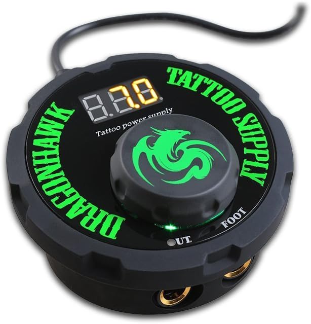 Dragonhawk Tattoo Power Supply - Airfoil Design for Tattoo Machines | Compact & Reliable Performance