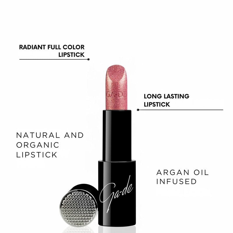 GA-DE Selfie Full Color Lipstick, 864 - Long Lasting High Pigment Lipstick with Argan Oil - Creamy Radiant Shine and Hydrating Benefits - 0.14 oz