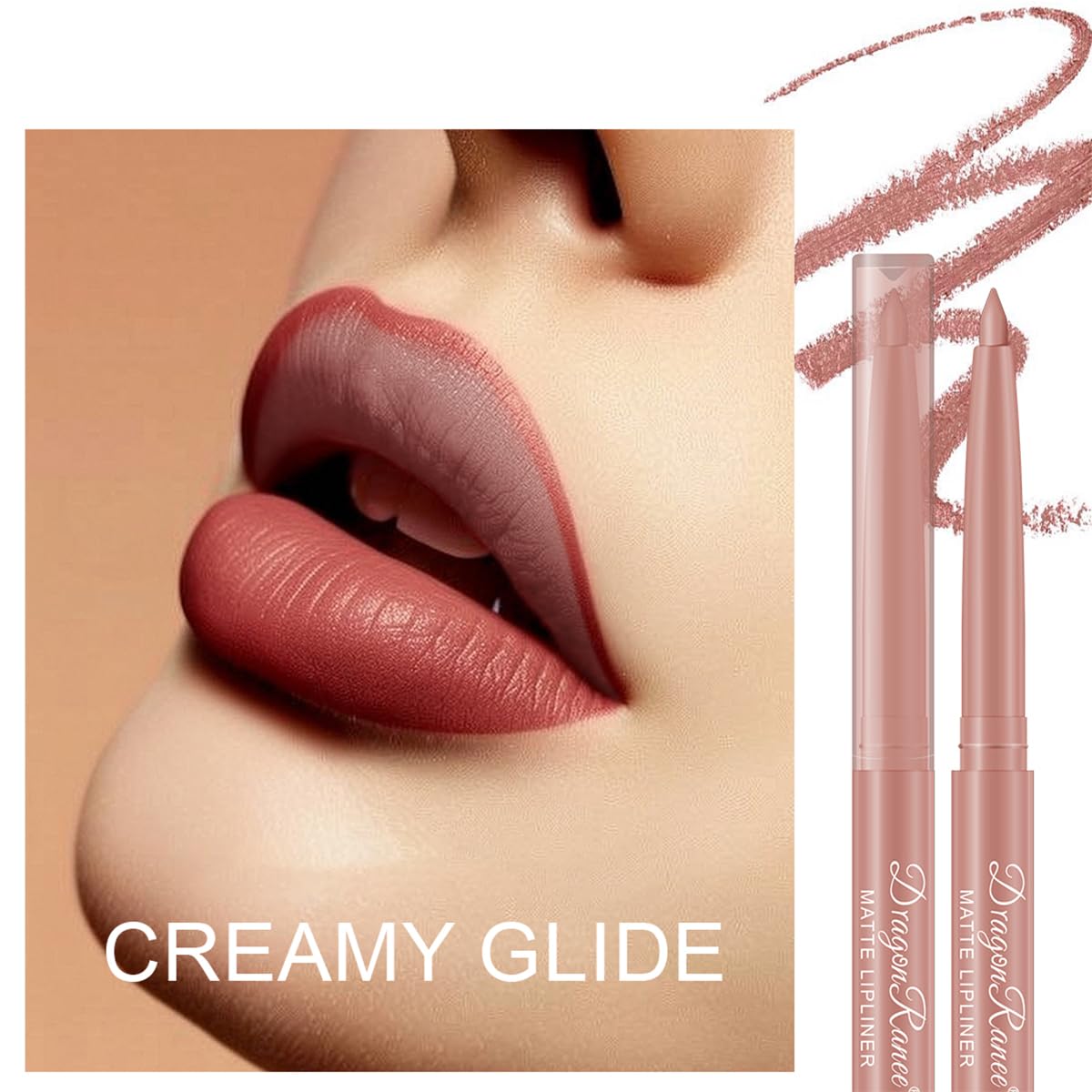 Baorder 12PCS Pink Creamy Matte Lip Liner Pencil Set for Women