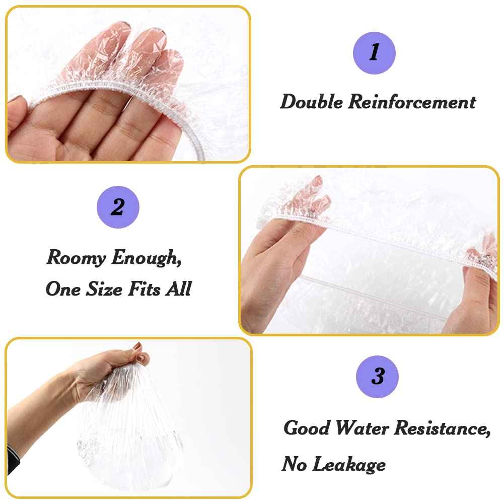 Sent Hair Super Big XXLarge Shower Cap 10 pcs Disposable Plastic Bath Cap Waterproof Dustproof Spa Shower Cap Bathing Hair Caps for Women, Travel, Home Use, Hair Salon