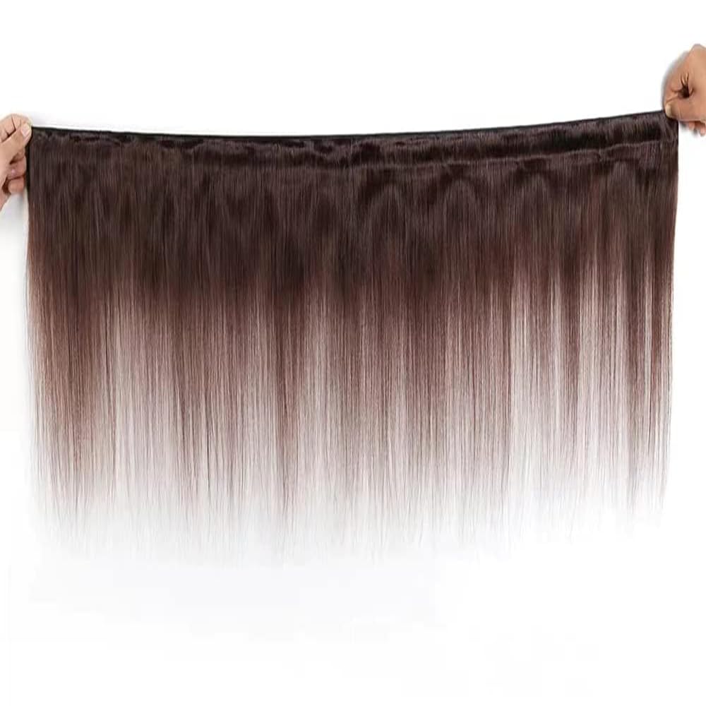 Dark Brown Straight Human Hair Bundles - 10 Inch Double Weft Brazilian Virgin Remy Extensions | Soft & Silky for Black Women