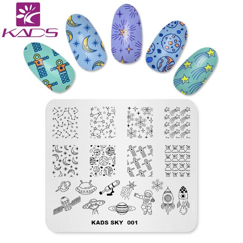 KADS Nail Art Stamp Plate Night Sky Series Nail stamping plate Template Image Plate Nail Art DIY Decoration Tool