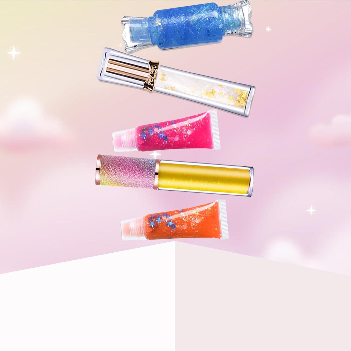Jcoos Lip Gloss Making Kit, Lip Gloss Set for Teens Tweens Girls Woman Lip Kit Fun DIY Lipgloss Making Kit, Make Your Own Lip Gloss Kit, Moisturizing Glitter Kids Gifts Stuff for Beginner Women Girls