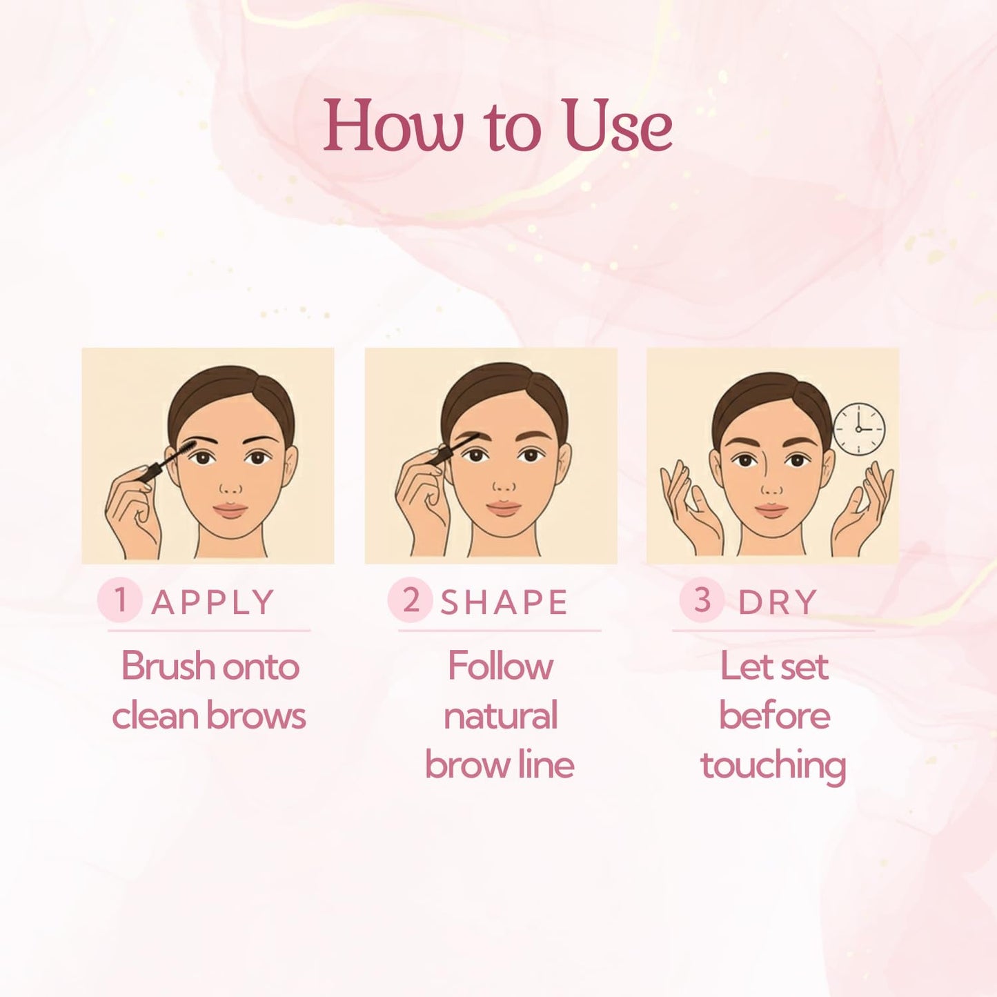 Eyebrow Tint & Eyebrow Gel – Smudge-Proof, Long-Lasting Color & Shape, Easy Application, Natural Full Eyebrow（Medium brown）