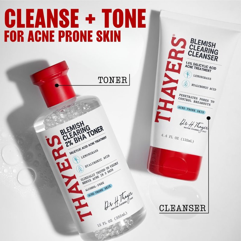 Thayers Blemish Clearing Toner - 2% Salicylic Acid Acne Treatment | Soothing Skin Care, 12 Fl Oz