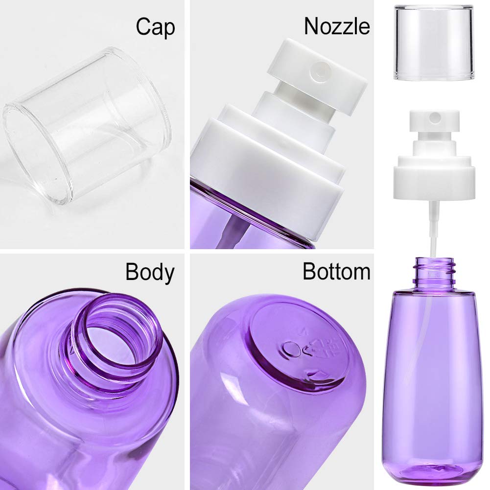 Cosywell Fine Mist Spray Bottle TSA Approved 3.4oz/ 100ml Empty Cosmetic Refillable Travel Containers Plastic Hair Spray Bottle Sprayer for Perfume Skincare Makeup Lotion (3color)