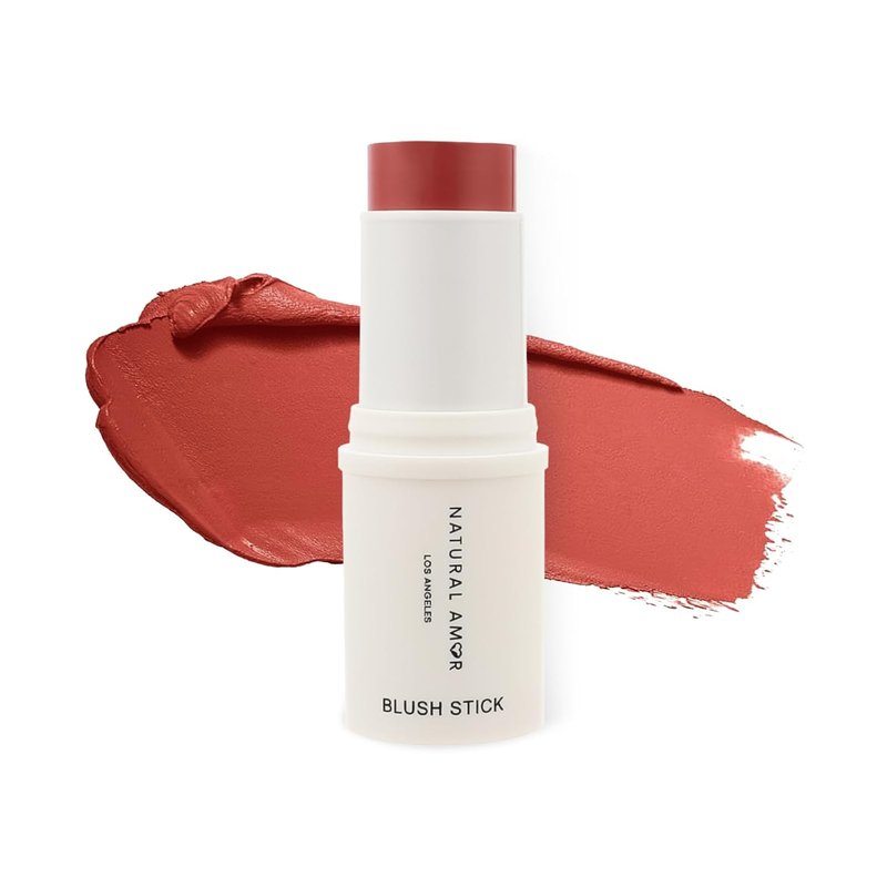 Natural Amor Blush Stick - Multi-Use Makeup for Eyes, Cheeks & Lips | Sweet Peach, 0.28oz
