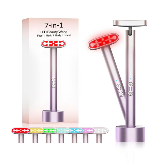 Red-Light-Therapy-for-Face, 7 in 1 LED Light Therapy Eye Equipment for Skin Care at Home, Red Light Therapy Face Massager Eye Beauty Skincare Rejuvenation Tool for Anti-Aging, Wrinkles & Glowing Skin