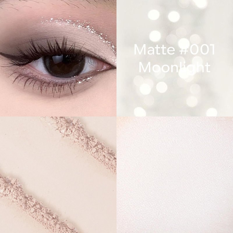KYDA 2 Colors Single Matte Eyeshadow, Off White Vanilla + Nude Beige Brown, Ultra-fine Lightweight Powder, Daily Matte Pressed Eyeshadow, Moonlight & Milk Tea