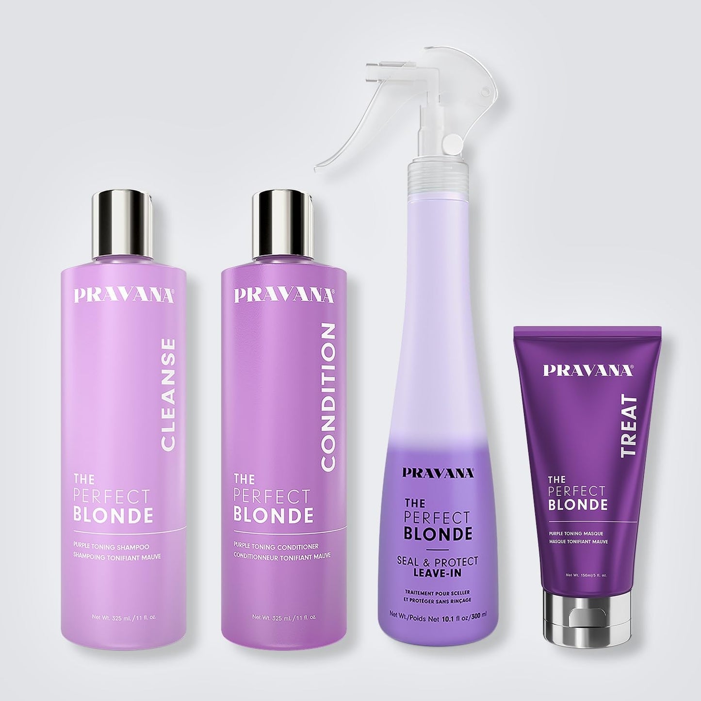 Pravana The Perfect Blonde Purple Toning Masque Treatment | Neutralizes Brassy, Yellow Tones | For Color-Treated Hair | Adds Strength, Shine, Elasticity | 5 Fl Oz