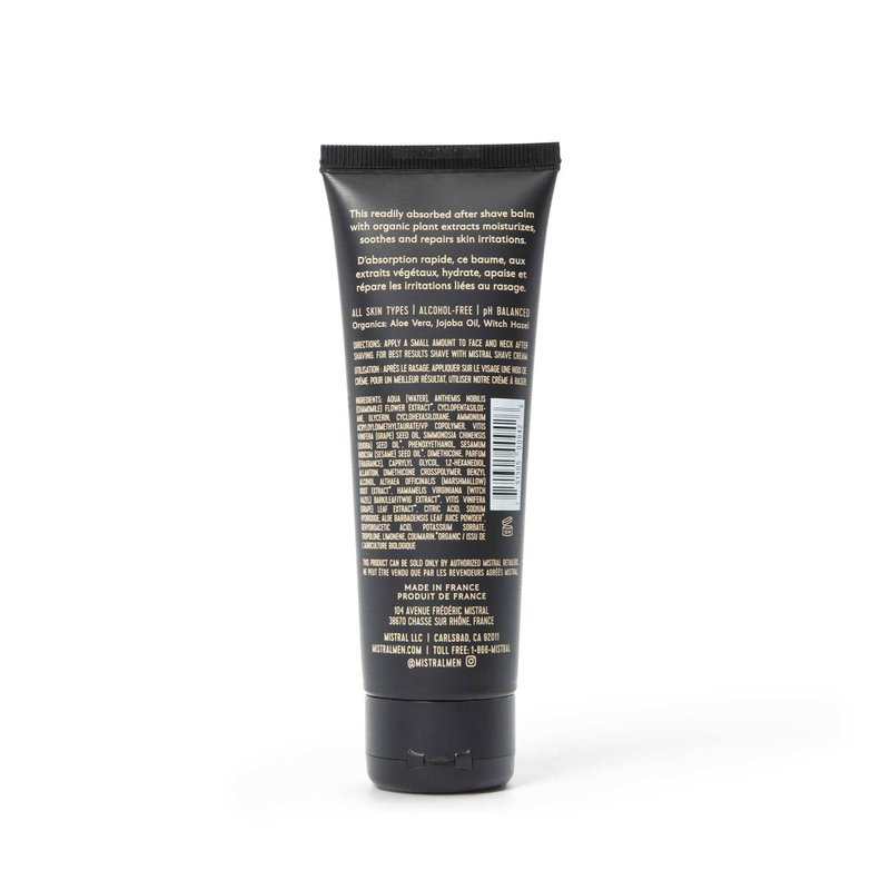 Mistral After Shave Balm, Bourbon Vanilla - 2.7 Fl Oz | Hydrating Aftershave for Men with Aloe & Jojoba Oil | Non-Greasy Post Shave Moisturizer, Soothes Razor Burn, Made in France, Paraben-Free