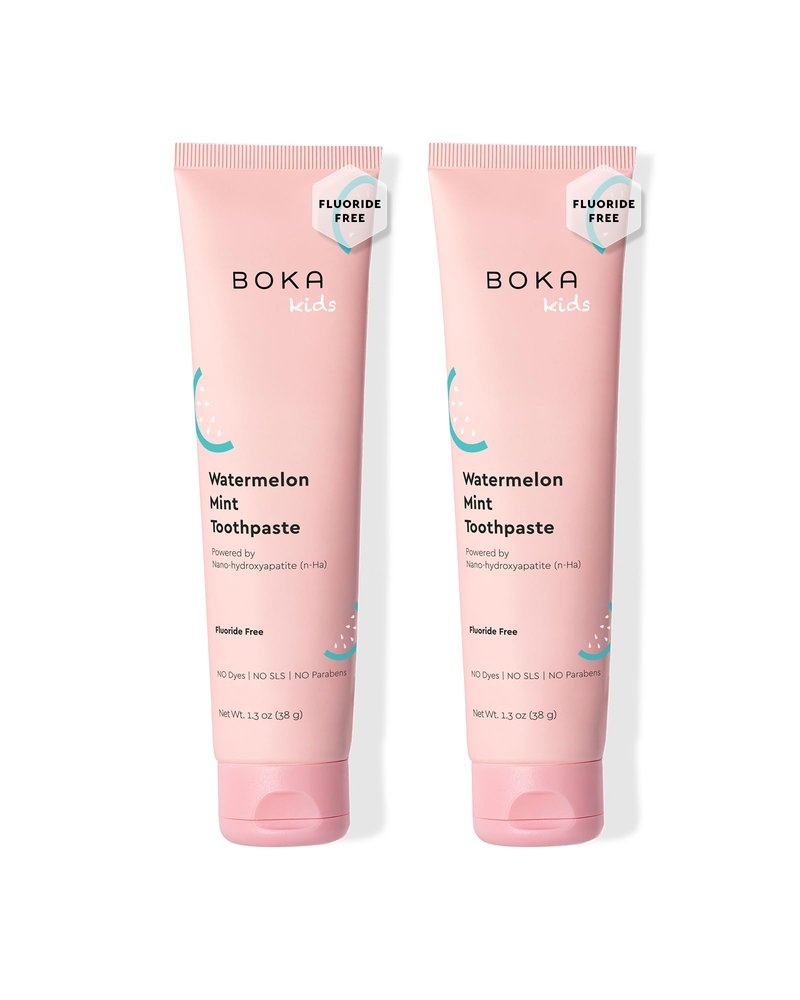 Boka Fluoride Free Toothpaste Nano Hydroxyapatite Toothpaste - Watermelon Mint Flavor, 1.3 oz 2pk