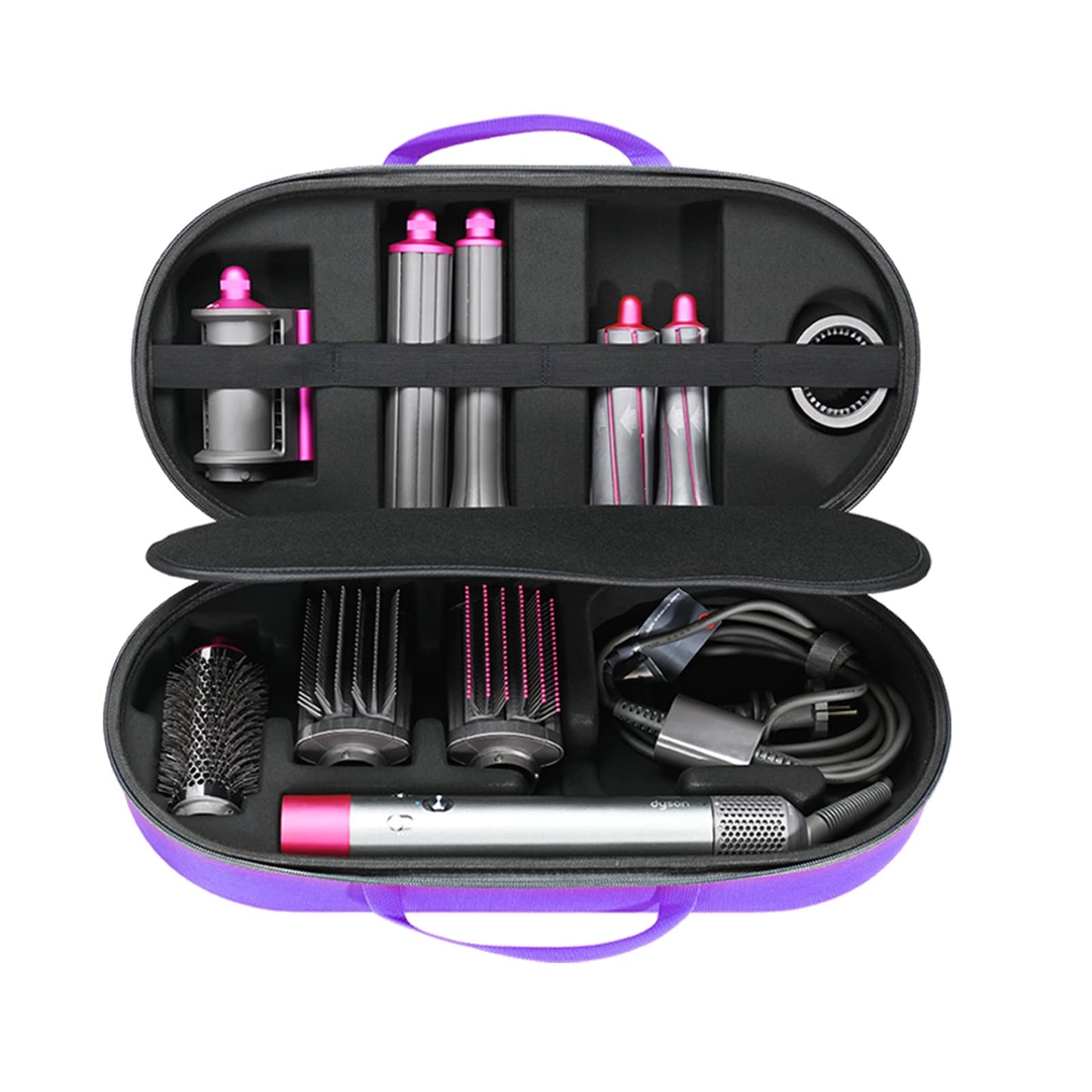 RLSOCO Hard Case for Dyson Airwrap Complete Long/Complete Styler HS08 HS05 HS01,NOT for Dyson Airwrap i.d. - Fits 4pcs Long Barrels or Short Barrels - Violet (Case Only,Hair Styler is not Included)