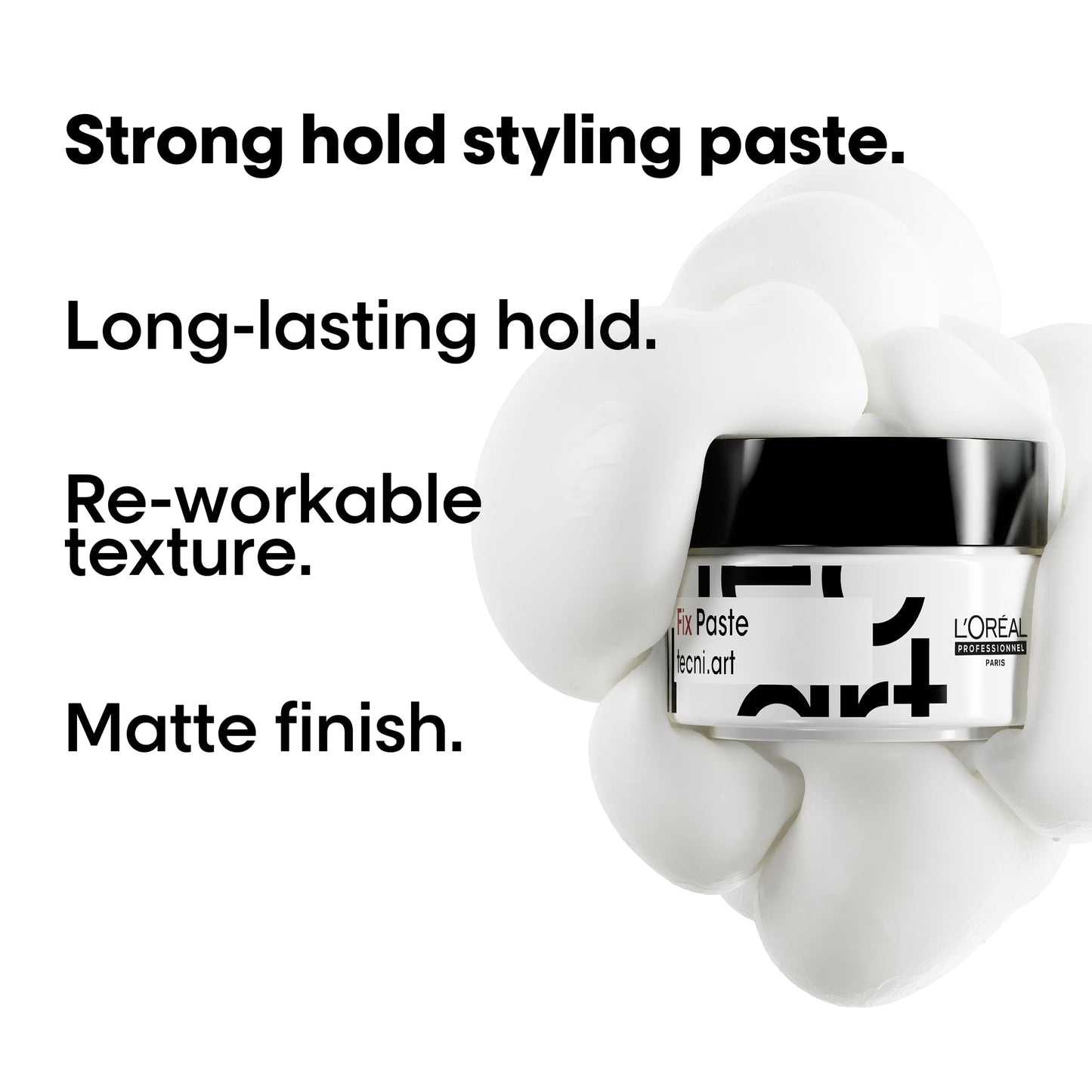 L'Oréal Professionnel Paris Styling Fix Paste - Provides Extreme Hold, Matte Finish, For All Hair Types