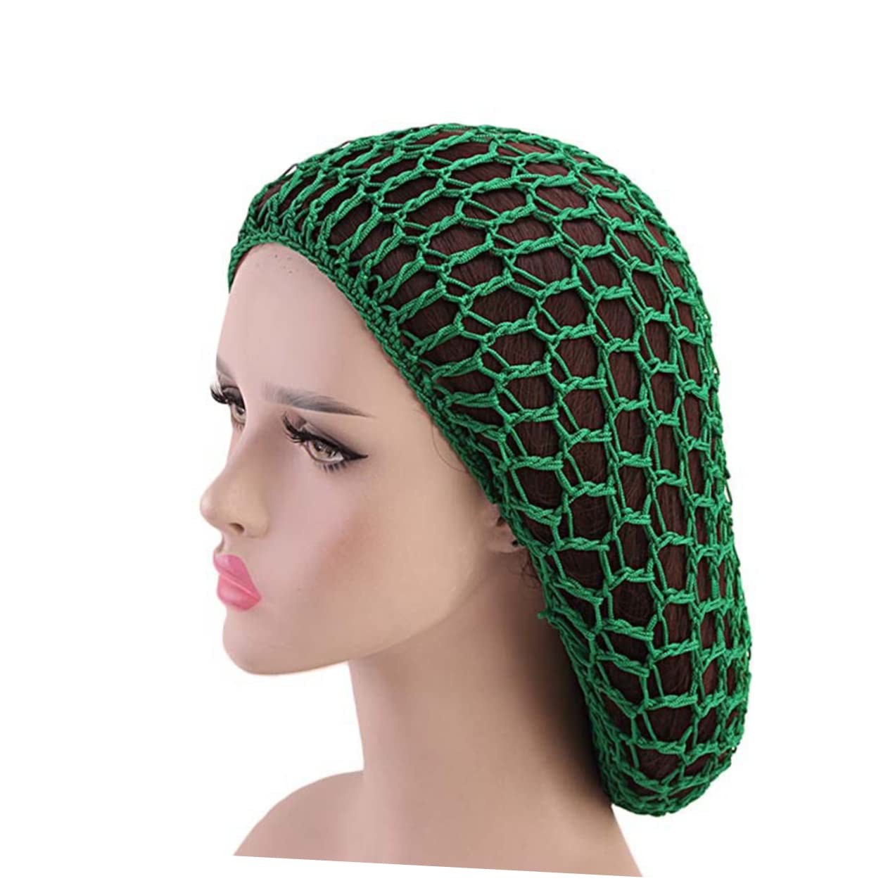 2 Pack Long Sleeping Hat Mesh Hair Protector Stretchy Crochet Net Cap Comfortable Fit 11.81X11.02 Inch Durable Night Hair Net for
