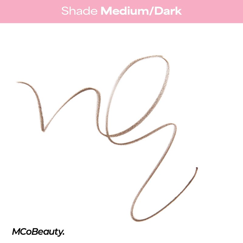 MCoBeauty XtendBrows Shape & Sculpt Brow Pencil - Medium To Dark - Natural Look Eyebrow Filler Pen with Triangle Tip & Spoolie - Long-Wearing Definer for Fuller Natural Brows - Vegan & Cruelty Free