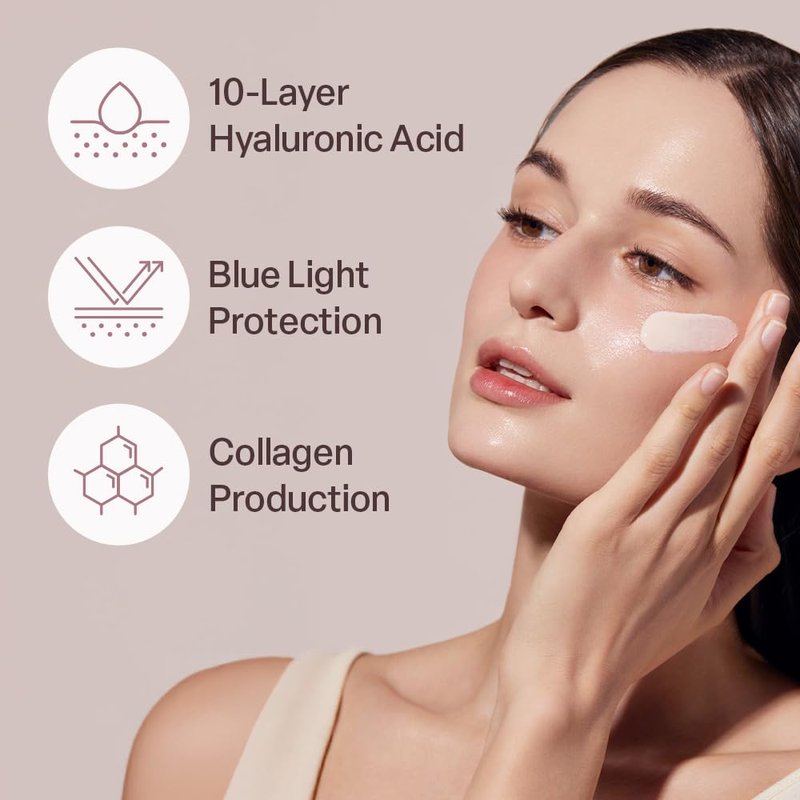 KOY Bloom Glow Essence Sun Cream, SPF50+ PA++++ Waterfull Tone-Up Sunscreen, No White Cast, Non-Sticky, 10 layer Hyaluronic Acid for Radiance and Glow Skin, All Skin Type, Rose Beige, 1.01 fl oz