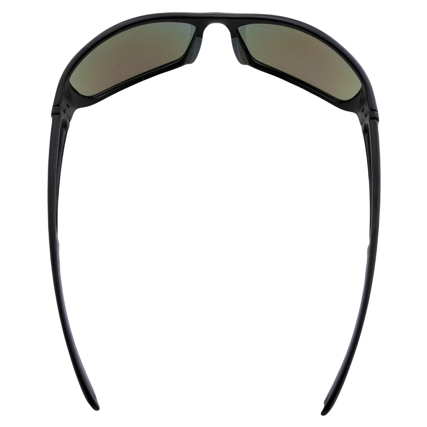 Optic Edge Overdrive Sports & Motorcycle Sunglasses for Men or Women w/Black Frame & Ice Blue Mirror Lens