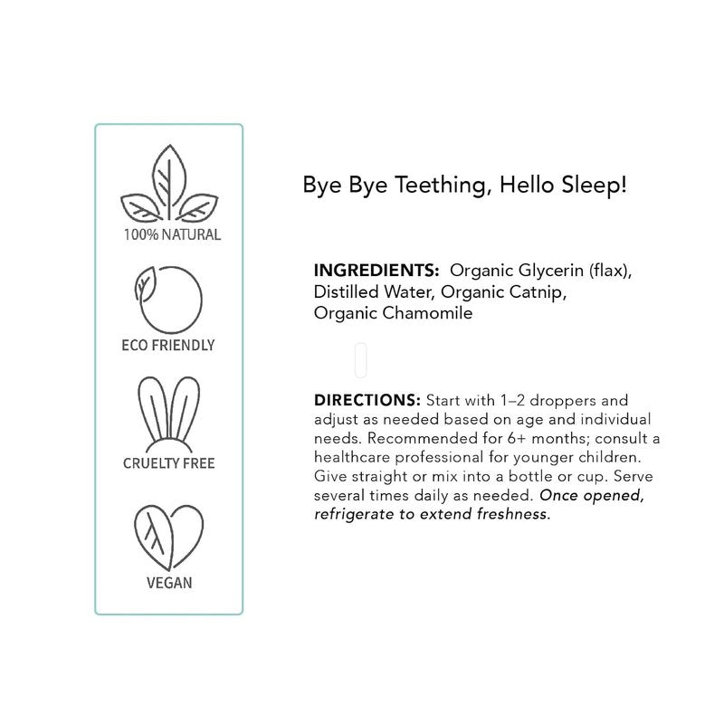 Natural Baby Teething Tincture | Organic Calming Drops for Gums - Vegan Glass Bottle (2-Pack)