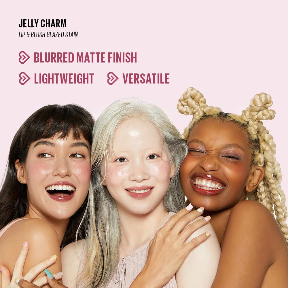 Kaja Lip & Blush - Jelly Charm 05 Peach Fizz | with Keychain, Triple Berry Complex, Lemon Fruit Extract & Olive Squalane, Hydrating, Long Lasting Tint, Lightweight, Creamy Cream Tinted Type, 0.17 Oz