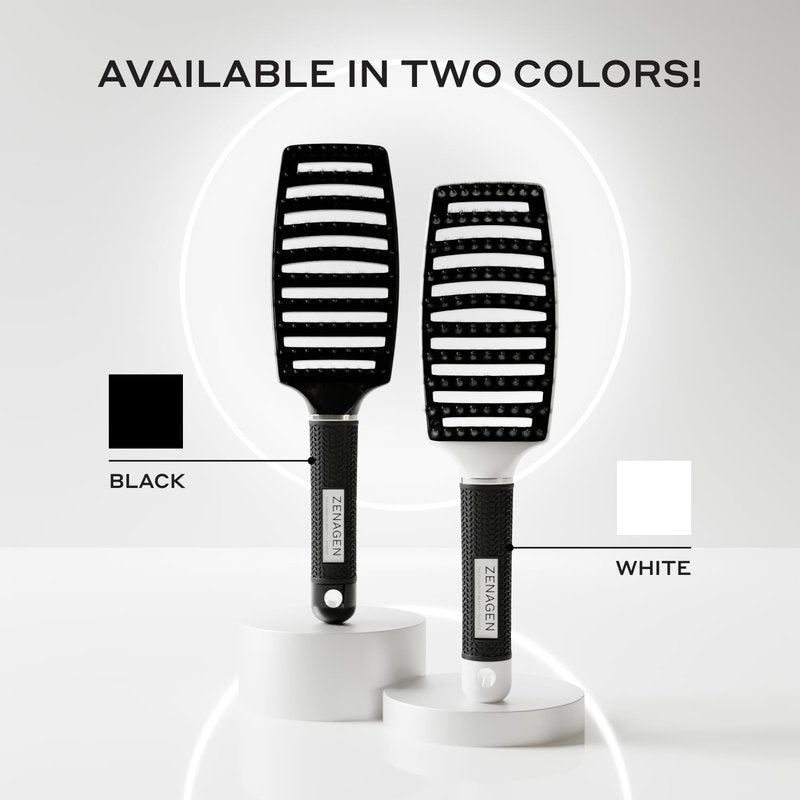 Zen Brush | Hair Detangler for All Hair Types - Reduces Breakage & Enhances Scalp Stimulation - Ergonomic Design
