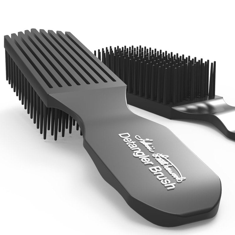Felicia Leatherwood Black Detangler Brush - Pain-Free Tangle Removal for Kinky, Curly, Wavy, and Straight Hair | All Ages