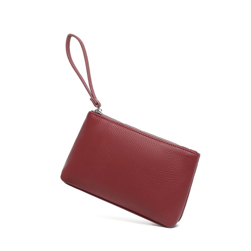 YONBEN PU Wristlet Clutch Coin Purse Makeup Pouch Cell Phone Wallet Purse Lightweight and Durable（Encore Red/Pu）