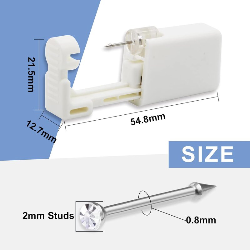 Nose Piercing Gun Kit - 24 Pcs Disposable Gun with Built-in Nose Stud for Easy Piercing