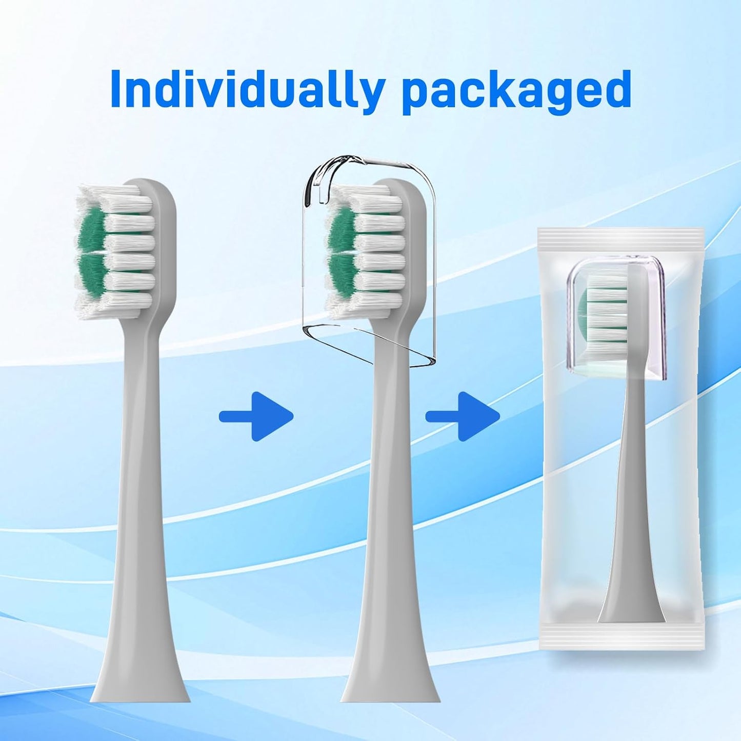 Replacement Brush Heads for AquaSonic Icon Electric Toothbrush - 10 Pack | Stone Color