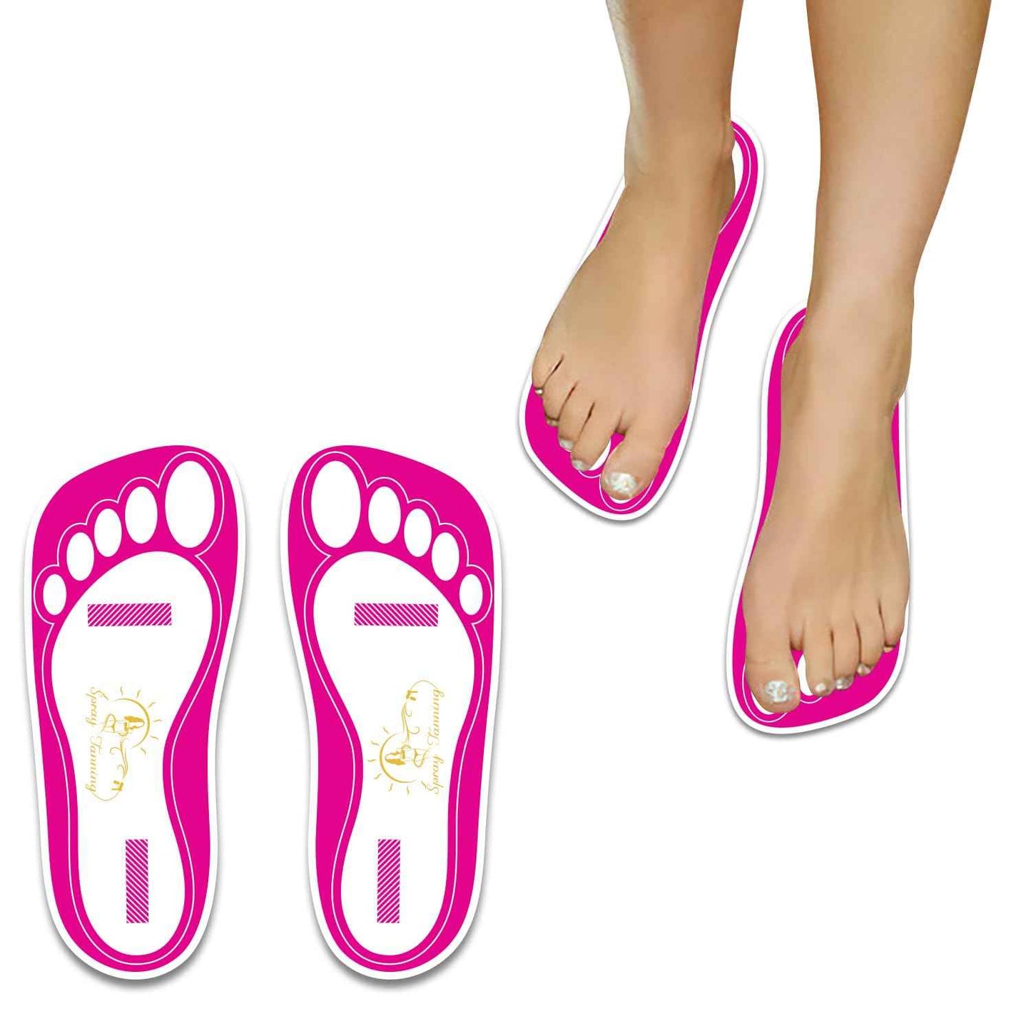 60 Pairs(120 Feets) Disposable Tanning Feet Pads Sunless Airbrush Spray Tent Protect Foot Shaped Spray Tan Sandals