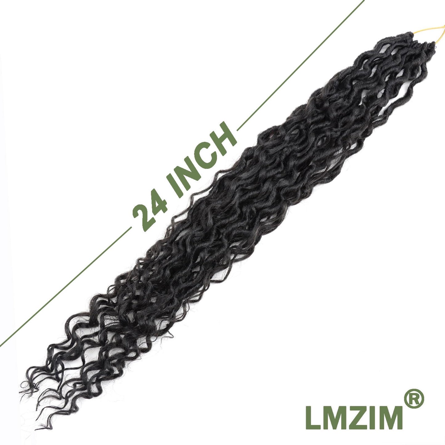 LMZIM 24 inch Goddess Locs Crochet Hair 8 Packs Faux Locs Crochet Hair for Black Women Pre Looped River Locs Crochet Hair with Curly Ends #2
