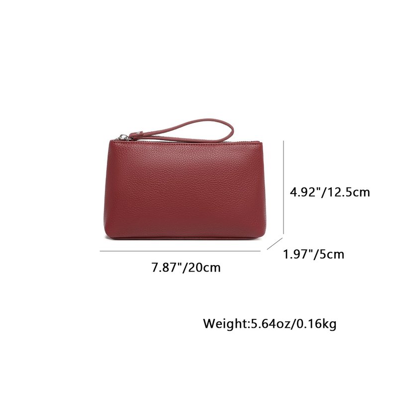 YONBEN PU Wristlet Clutch Coin Purse Makeup Pouch Cell Phone Wallet Purse Lightweight and Durable（Encore Red/Pu）