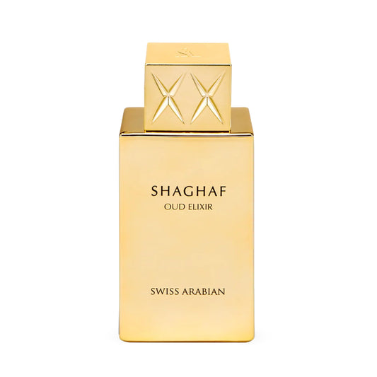 Swiss Arabian Shaghaf Oud Elixir Oud, Gourmand, Amber Fragrance - Notes of Saffron - Perfume for Women and Men - 2.5 oz EDP Spray