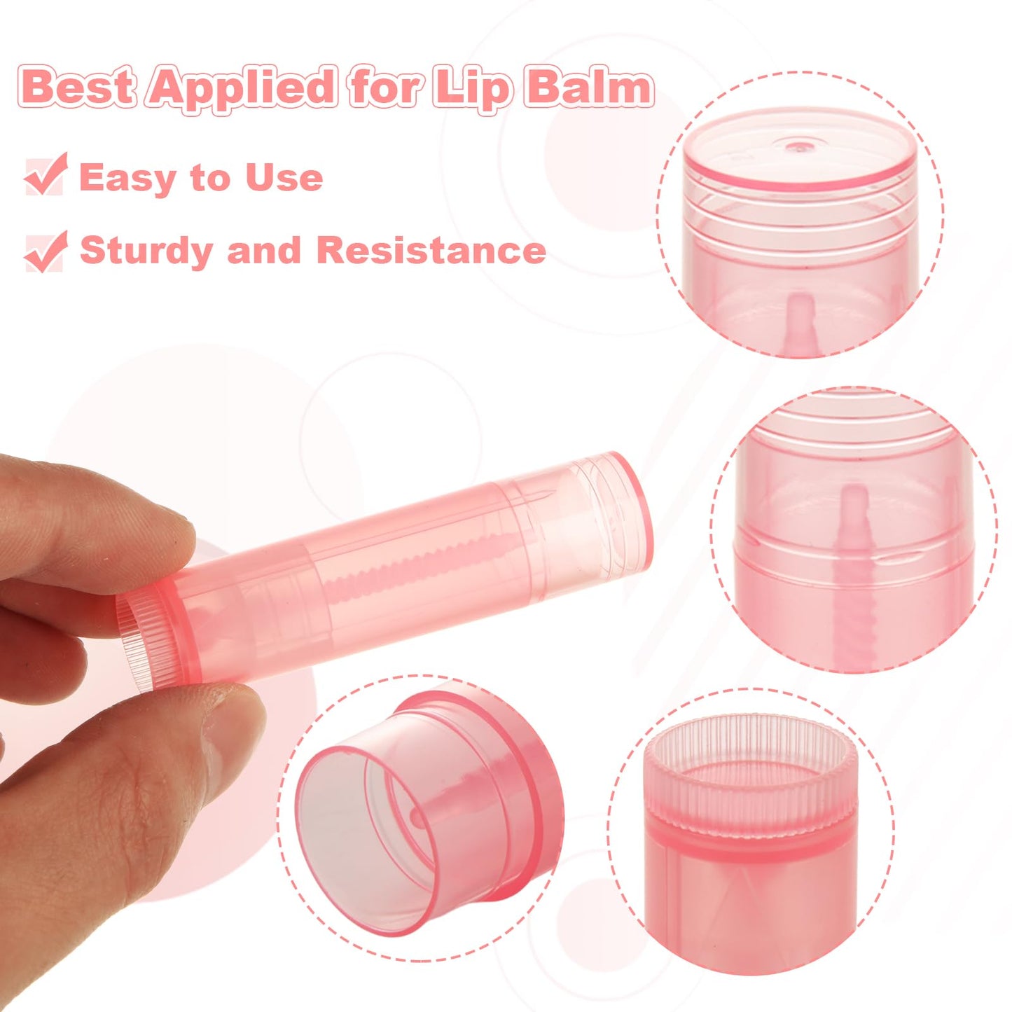 ACXFOND 100Pcs Lip Balm Tubes with Filling Tray and Spatula, 5ml (3/16 Oz) Empty Plastic Lip Gloss Balm Containers for DIY Homemade Lipsticks, Chapsticks and Homemade Solid Perfume