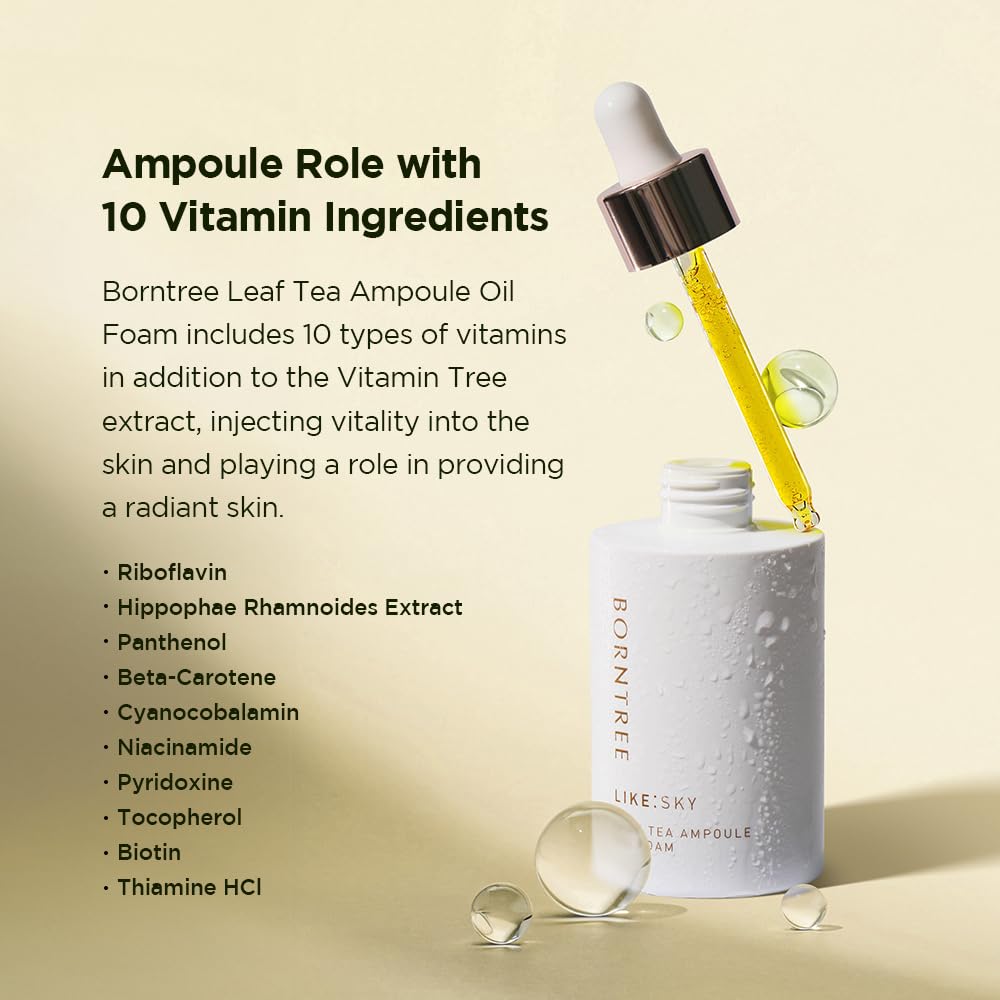 BORNTREE Like Sky Leaf Tea Ampoule Oil Foam Cleanser 5.07 fl oz