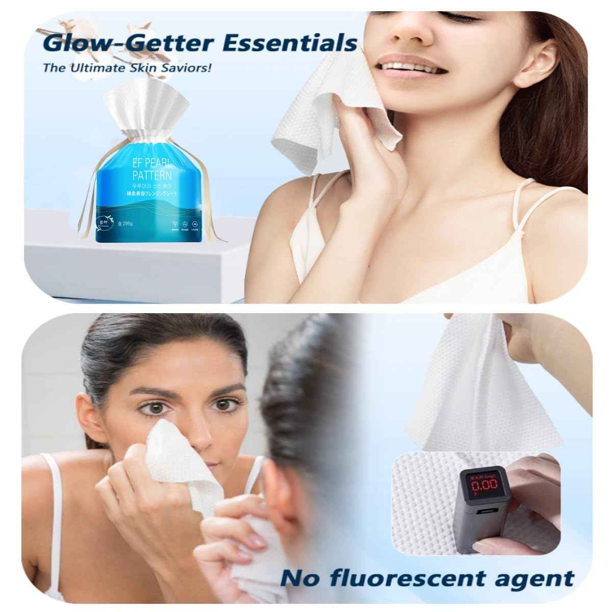 Face towels roll。Hanging face towel disposable，Disposable face towels, MIXUISEE cotton face cloths，super thick 150% face wipes, Suitable for makeup removal and cleansing (Thickened 140 PCS)