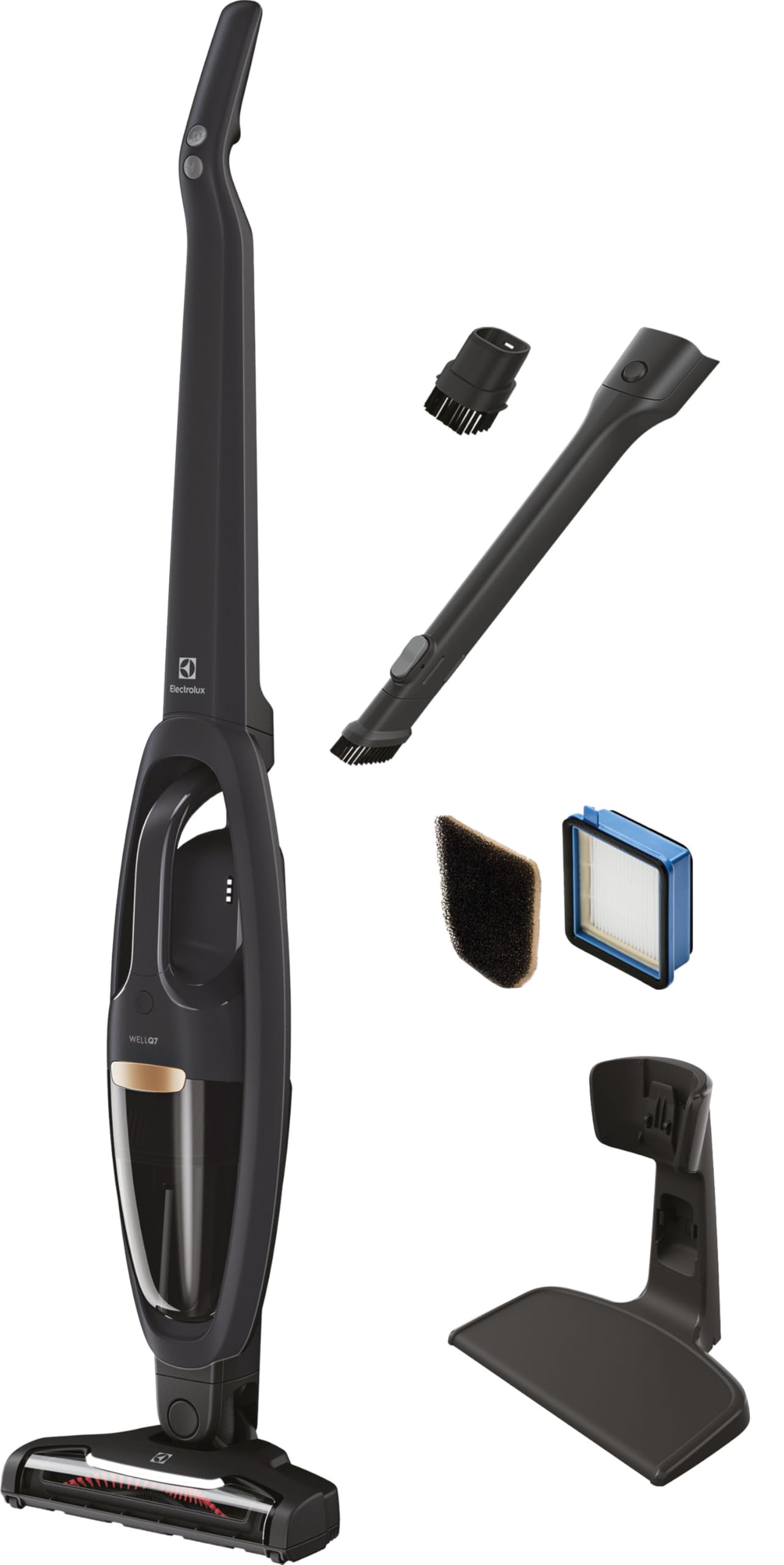Electrolux WellQ7 Cordless 2-in-1 Vacuum with High Suction Power and 5-Step Filtration System, 50-Minute Run Time, 2 Power Modes, Granite Gray