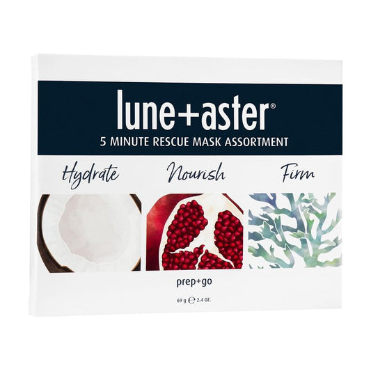 Lune+Aster 5 Minute Rescue Mask Assortment Trio, 3 Sheet Mask Set