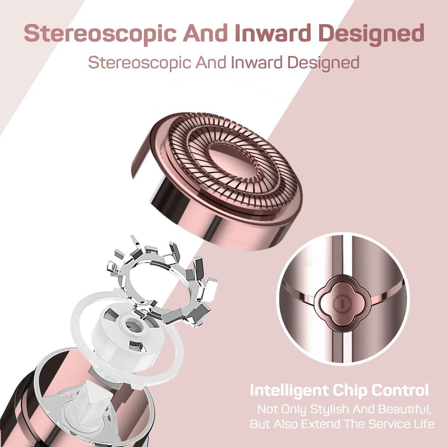 Facial Hair Removal for Women, Rechargeable Painless Facial Hair Remover for Face, Lip, Chin with a Velvet Bag